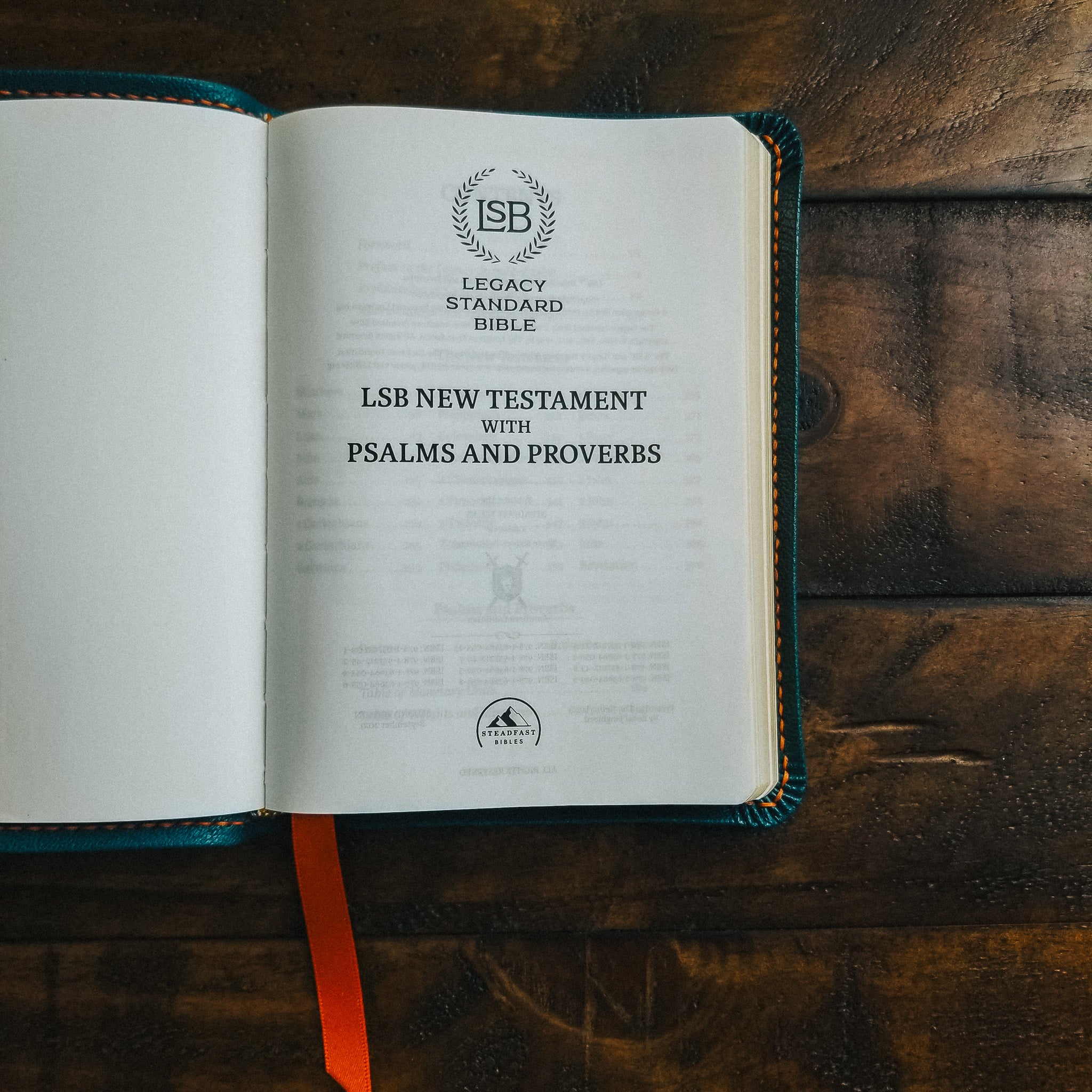 Leather Bound LSB Bible in Bahama Blue