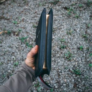 ESV Personal Reference Edition rebound in Rustic Navy Cowhide