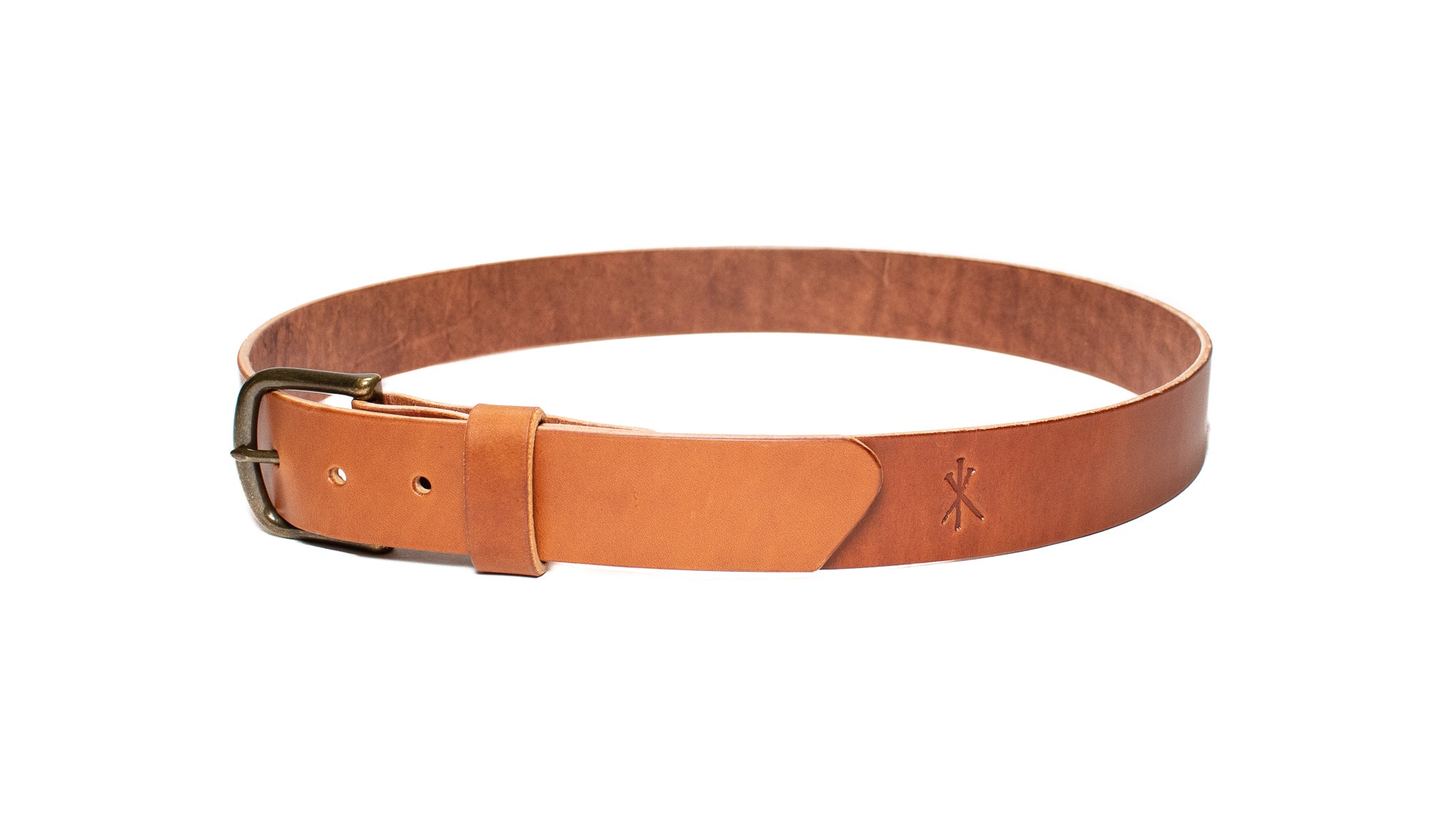 Men's veg tan leather belt