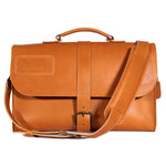 Load image into Gallery viewer, Tan leather messenger bag
